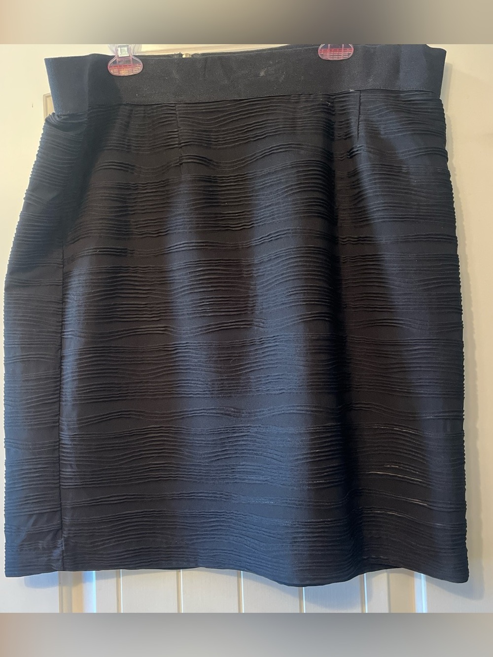 Black Textured A-Line Women's Skirt